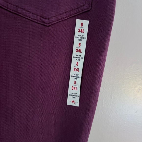 NWT Idyllwind Outlaw Burgundy Super High Rise Flare Jeans - Picture 3 of 7